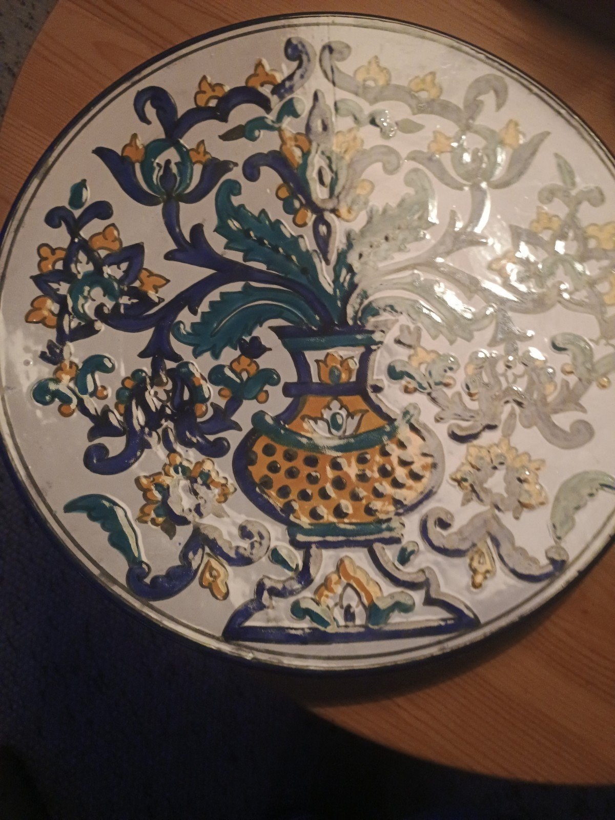 Decoratieve keramische schaal met bloemmotief, Ophalen