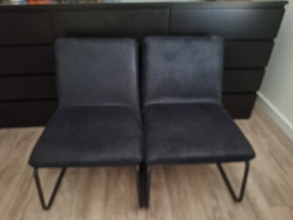 2 X FAUTEUIL ZWART, Ophalen, Minder dan 75 cm, Zo goed als nieuw, Stof