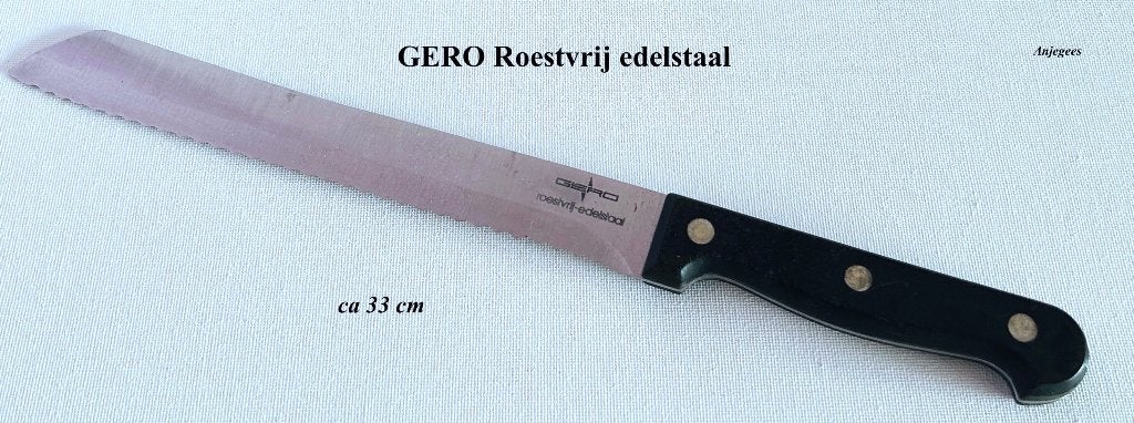 Gero Nieuw Logo Gekarteld Mes edelstaal roestvrij 33 cm, Ophalen