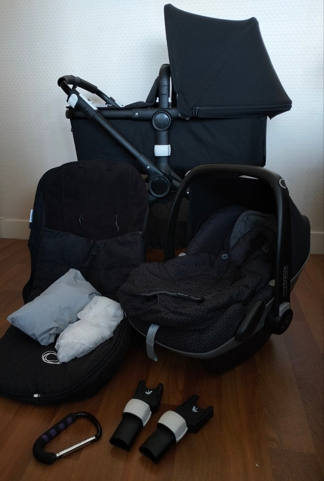 Bugaboo Fox allblack met maxicosi, Kinderen en Baby's, Ophalen, Gebruikt, Bugaboo