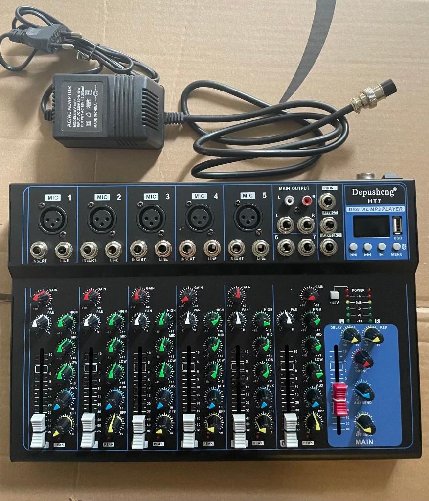 Draagbare bluetooth-audio-mixer mengpaneel, Ophalen of Verzenden, Zo goed als nieuw, 5 tot 10 kanalen