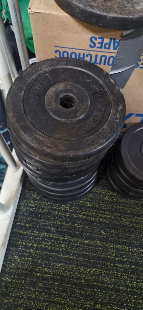 Diverse halterschijven voor 28mm stang (excl. stang), Sport en Fitness, Fitnessmaterialen, Ophalen, Gebruikt, Halterschijven