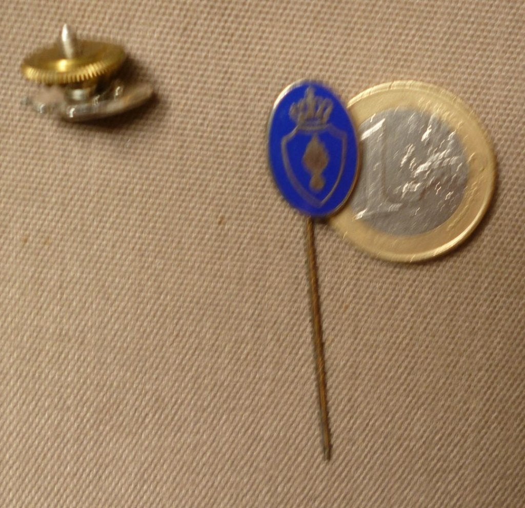 2x Prachtige oude emaille speldjes Kon. Marechaussee (Kmar), Ophalen of Verzenden, Marechaussee, Nederland, Embleem of Badge