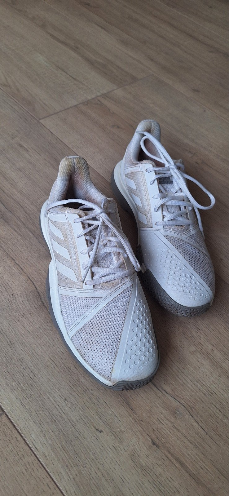 Adidas Tennisschoenen Dames Maat 41 1/3 Wit/Grijs, Sport en Fitness, Ophalen of Verzenden, Gebruikt, Schoenen, Adidas