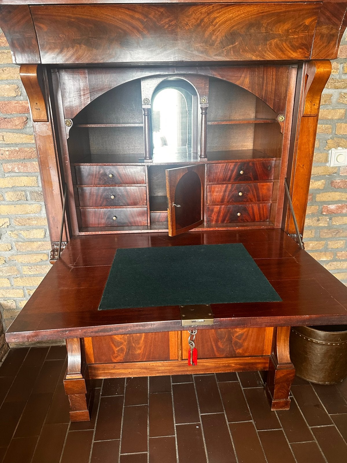 Antieke secretaire - Mahoniehout - Empire stijl, Ophalen