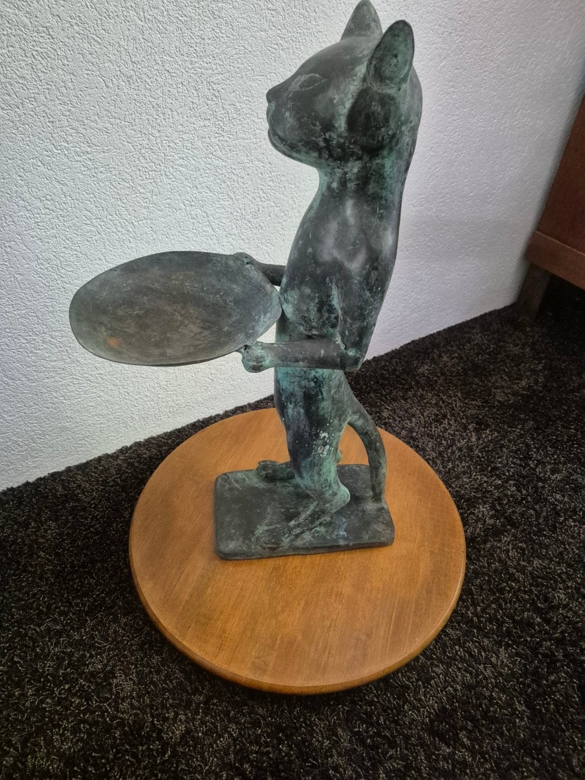 Bronzen Kattenbutler Beeld - Diego Giacometti Stijl - 65 cm, Antiek en Kunst, Ophalen of Verzenden, Op sokkel, Brons, 50 - 100 cm