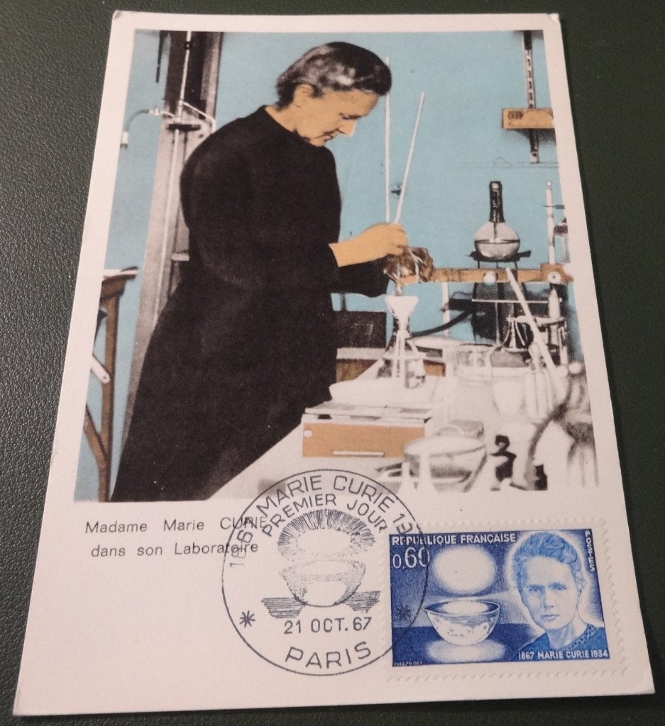 Mdm Marie Curie - Laboratoire - first day 21-10-67 - KGe01, Verzenden, 1960 tot 1980, Ongelopen, Sterren en Beroemdheden