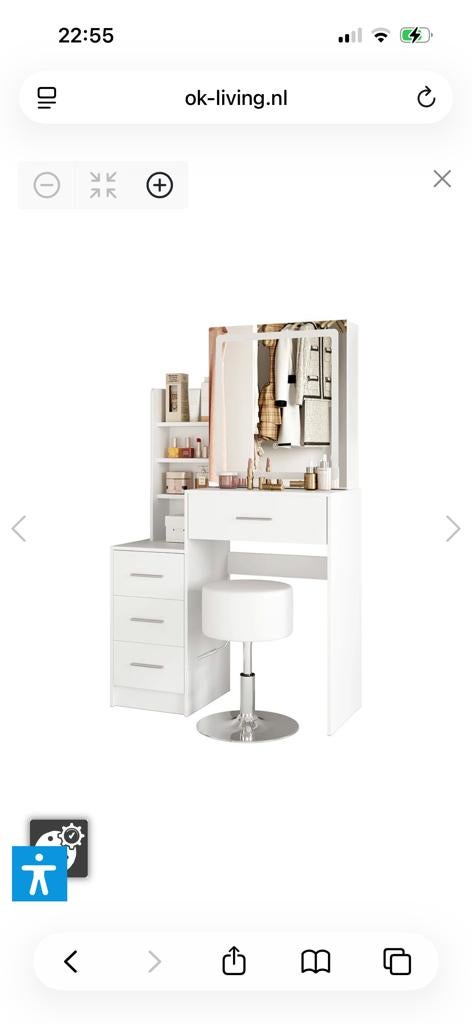 Witte Kaptafel spiegel met ledverlichting (nieuw in de doos), Huis en Inrichting, Tafels | Kaptafels, Ophalen, 100 tot 150 cm