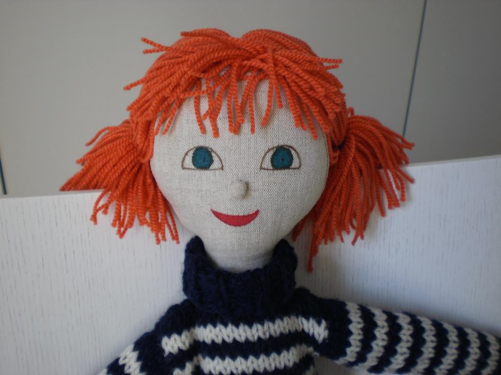 Unieke handgemaakte stoffen pop 50 cm NIEUW!, Ophalen of Verzenden, Nieuw, Pop