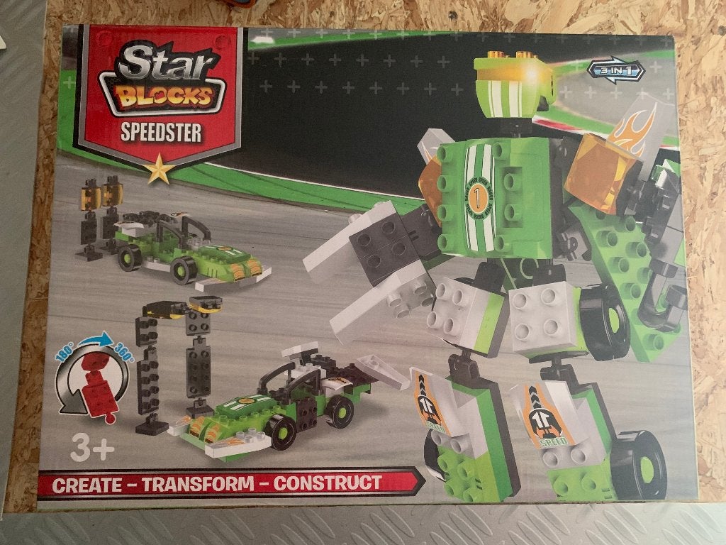 Star Blocks Speedster transformer bouwsteen groen 3 in 1, Ophalen of Verzenden, Nieuw, Overige merken