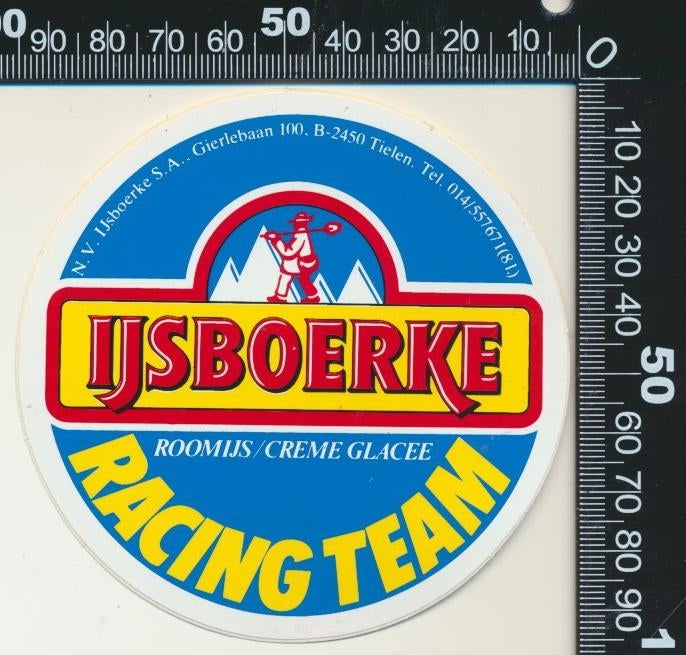 Sticker: IJsboerke - Racing Team - Tielen, Ophalen of Verzenden, Zo goed als nieuw, Bedrijf of Vereniging