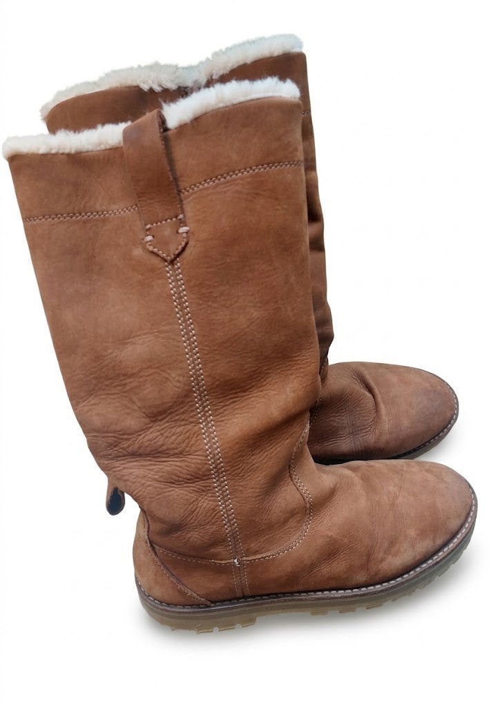 Comfortabele warme suedine suede laarzen mt. 36 Zara, Hoge laarzen, Bruin, Zara, Ophalen of Verzenden