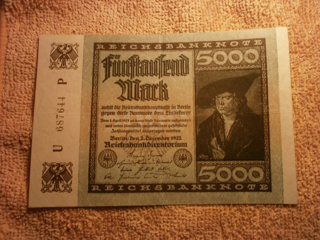 Duitsland 5.000 Mark 02-12-1922, Serial U 687644 P, Lattice, Ophalen of Verzenden, Duitsland