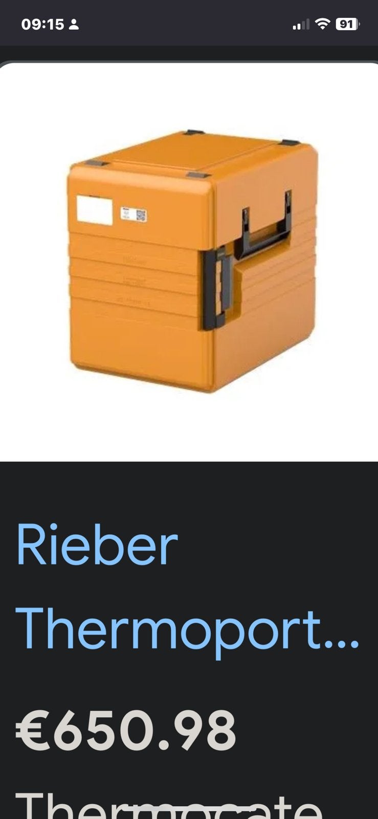 Rieber thermobox, warmhoud cateringbox, Caravans en Kamperen, Koelboxen, Ophalen of Verzenden, Gebruikt, Koelbox, Koelelement