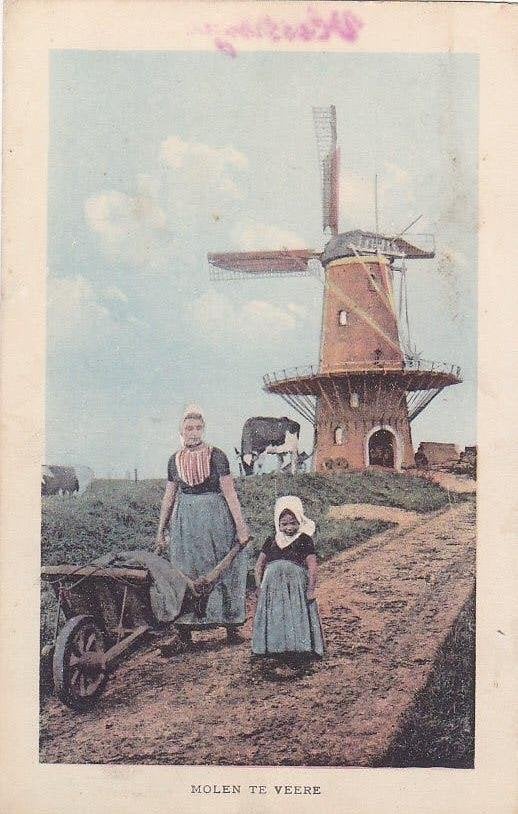 Veere. Molen. No 2., Ophalen of Verzenden, 1920 tot 1940, Ongelopen, Zeeland