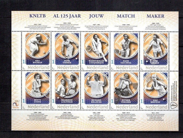 postfris velletje. persoonlijke: tennis, Postzegels en Munten, Ophalen of Verzenden, Na 1940, Postfris