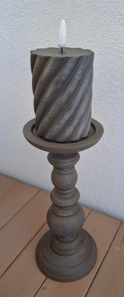 Kandelaar + ledkaars, Ophalen of Verzenden