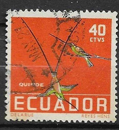 VOGELS ECUADOR, Ophalen of Verzenden, Gestempeld, Dier of Natuur