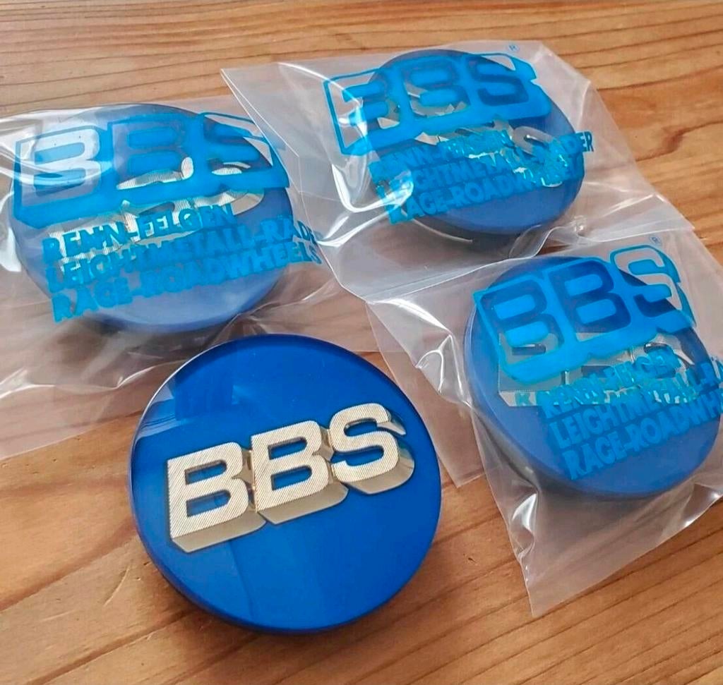BBS naafdeksels 70mm origineel blauw/goud, Ophalen of Verzenden, Nieuw