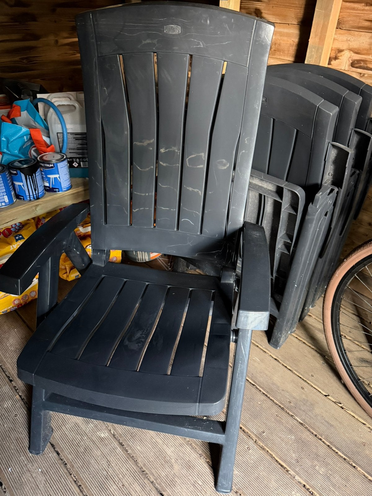Jardin tuinstoelen blauw 4 stuks inklapbaar, Tuin en Terras, Tuinstoelen, Ophalen of Verzenden, Zo goed als nieuw, Kunststof, Inklapbaar