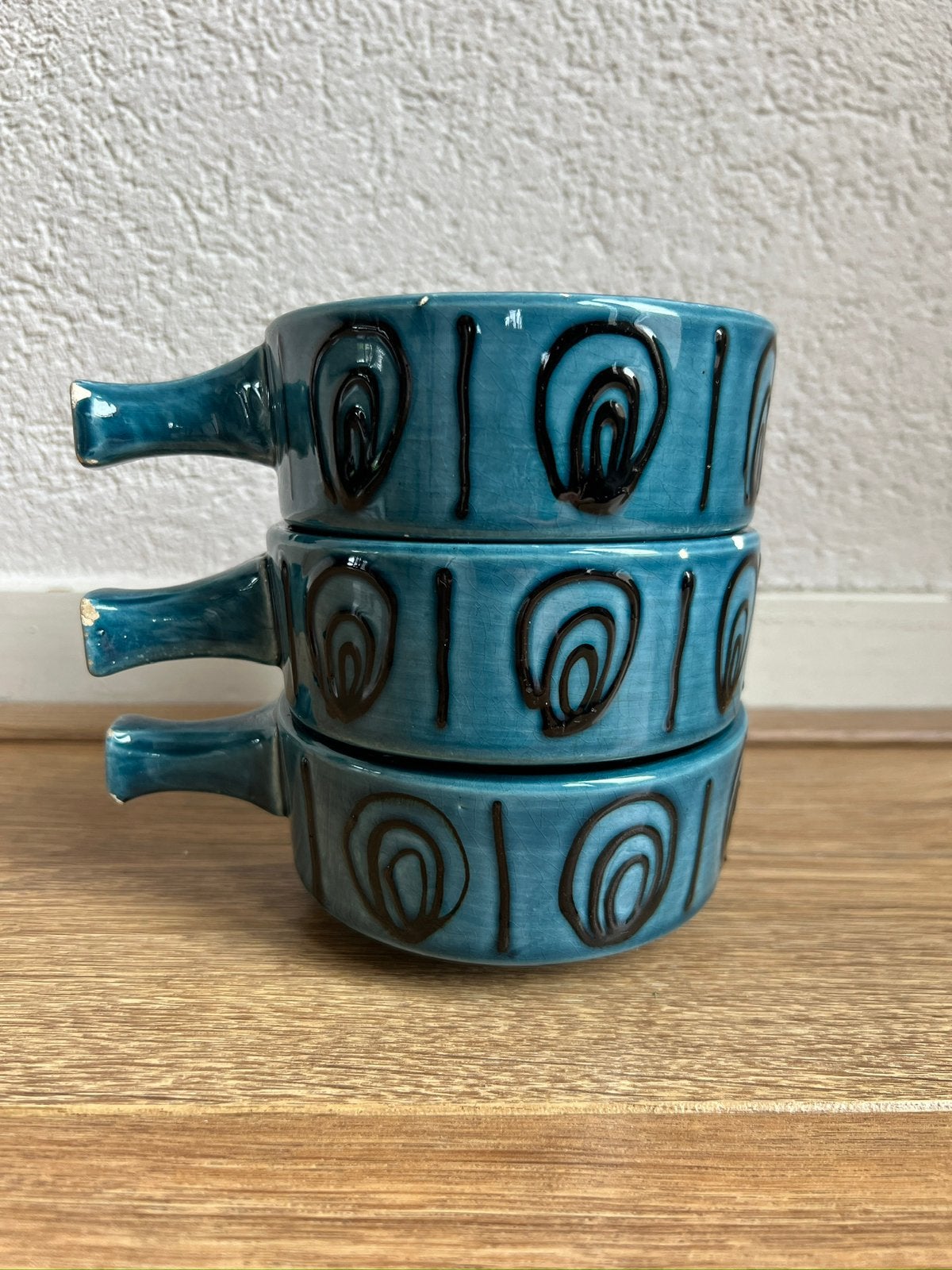 Vintage soep kommen, Ophalen, Rond, Zo goed als nieuw, Aardewerk