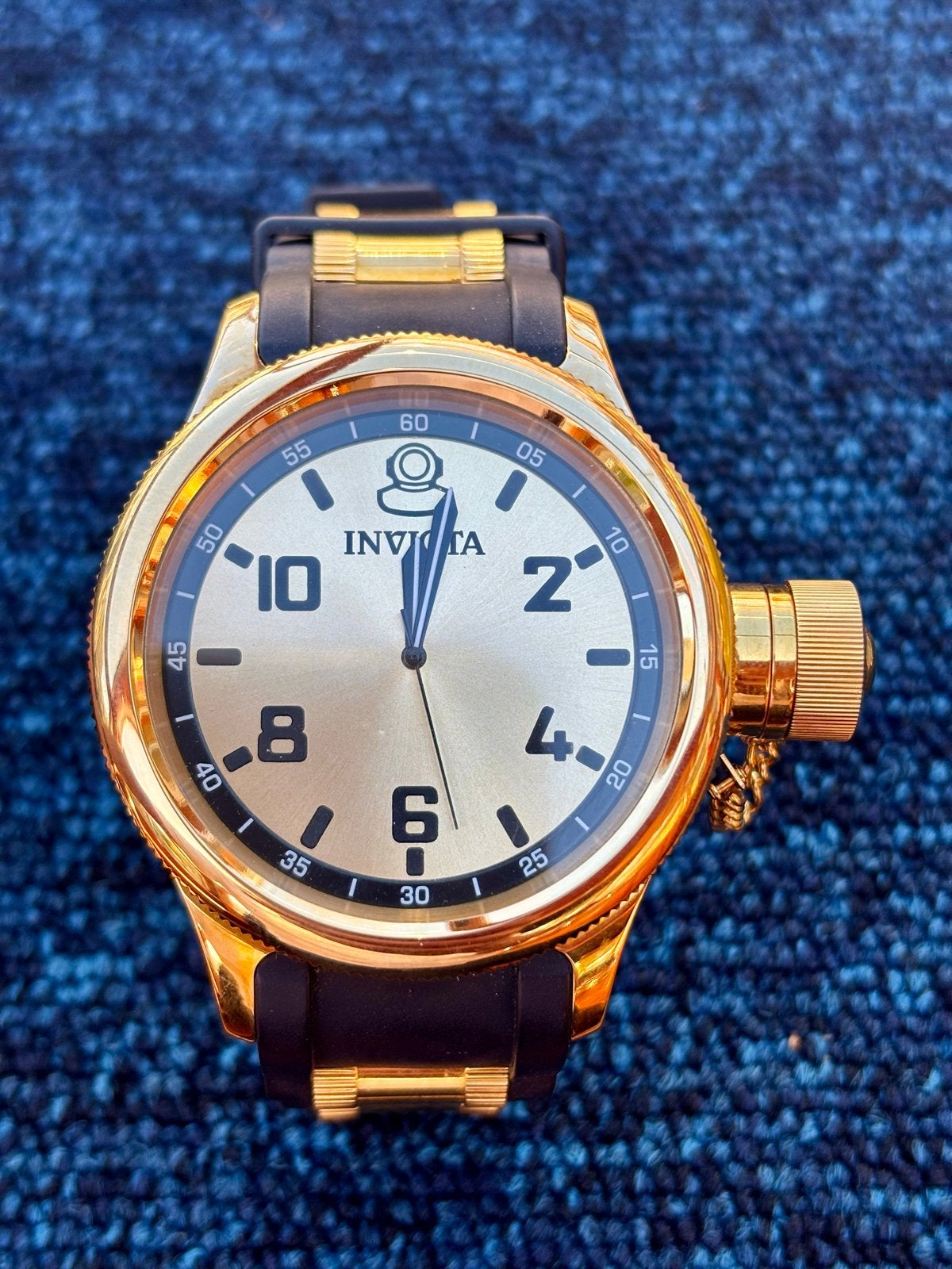 Invicta Russian Diver 1959 Special Edition Herenhorloge Goud, Overige merken, Staal, Polshorloge, Kunststof