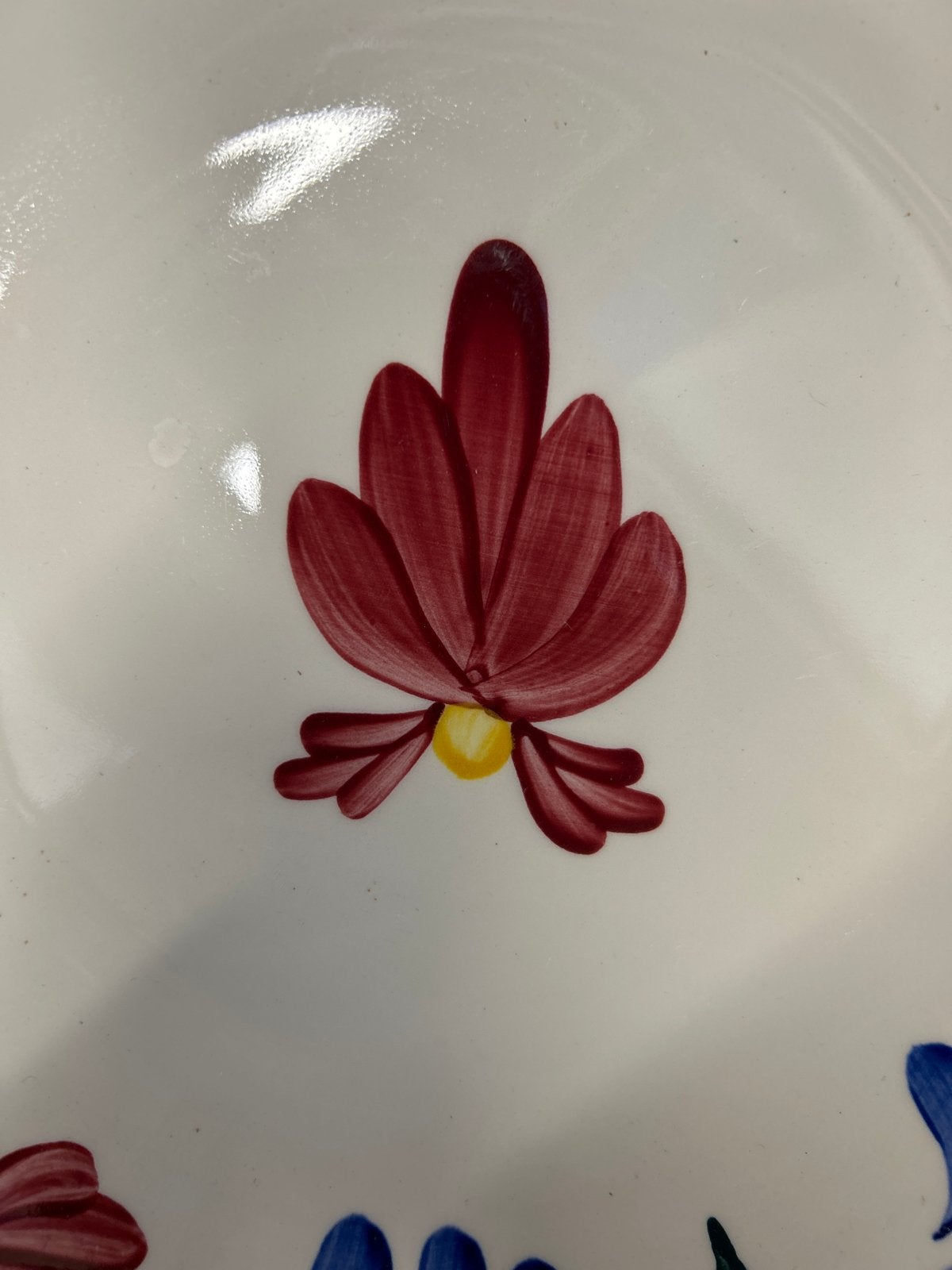 Decoratieve boerenbont Schaal met Handgeschilderde Bloemen, Ophalen of Verzenden