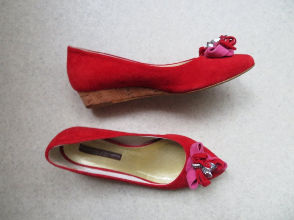 ROBERTO D’ANGELO schoenen pumps rood suède leer 36, Pumps, Ophalen of Verzenden, Rood, Roberto d'Angelo