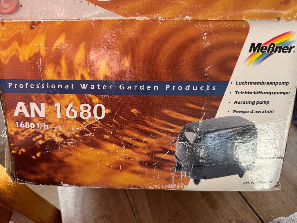 Meßner AN-1680 vijverbeluchter + grote luchtsteen, Tuin en Terras, Ophalen of Verzenden, Zo goed als nieuw, Overige typen