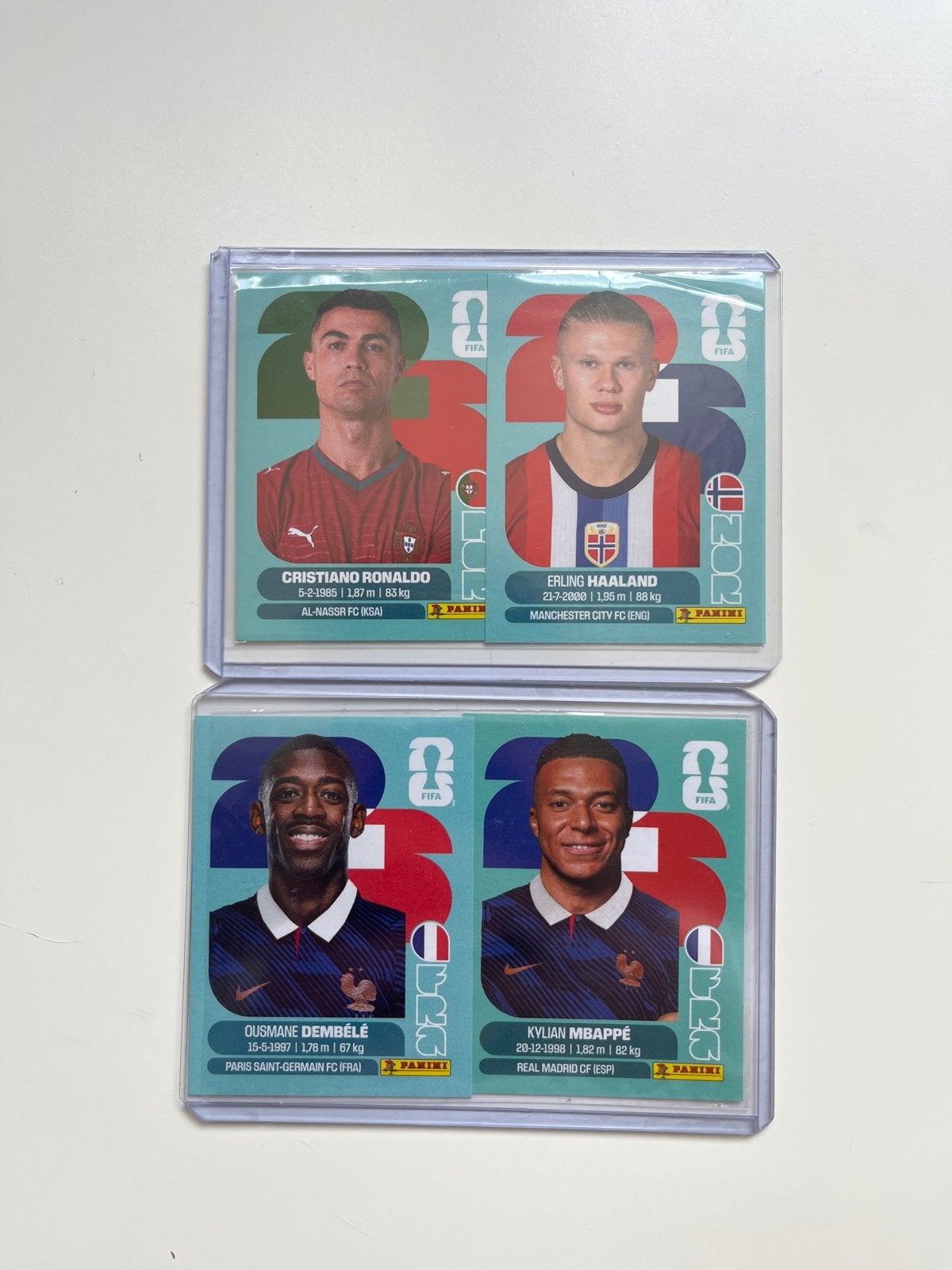 WK Panini Stickers: Ronaldo, Haaland, Mbappé, Dembélé, Ophalen of Verzenden, Nieuw, Sport