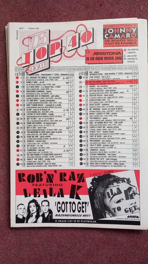 Top40 - 26e jaargang 1990, Verzamelen, Tijdschriften, Kranten en Knipsels, Tijdschrift, Nederland, 1980 tot heden, Ophalen of Verzenden