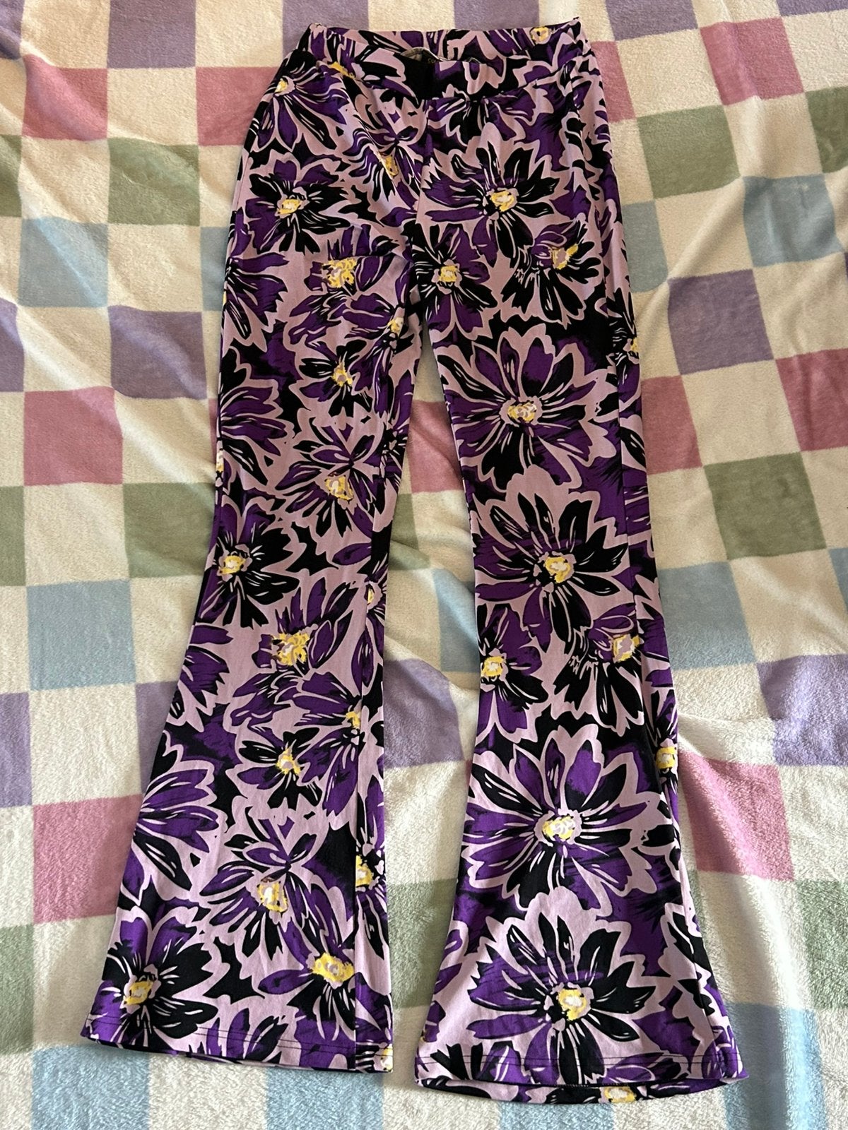 Colourful Rebel flared pants paarse bloem, maat M, Maat 38/40 (M), Paars, Nieuw, Ophalen of Verzenden