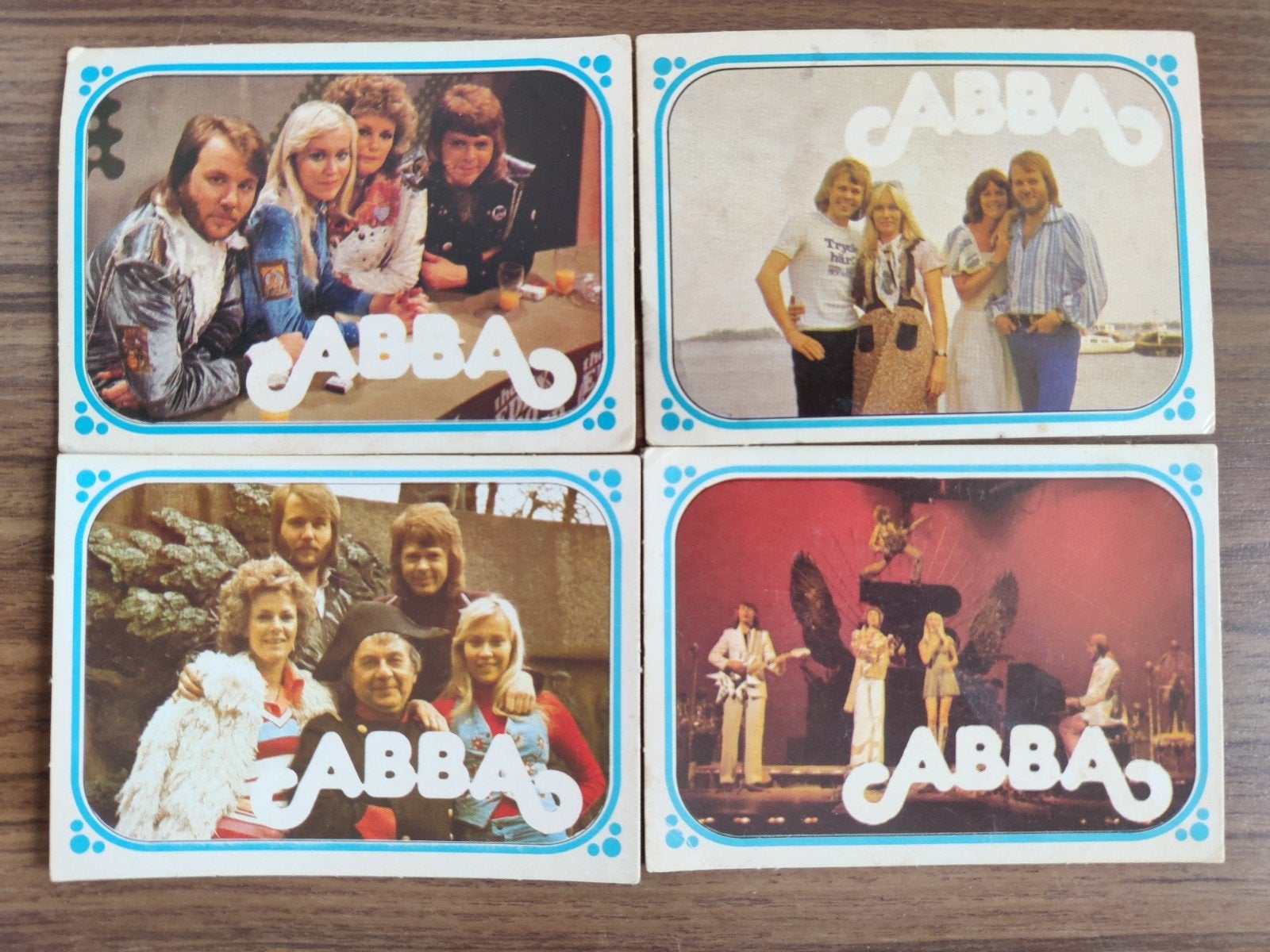 ABBA verzamelkaarten - Set van 4 unieke kaarten, Ophalen of Verzenden, Gebruikt, Foto of Kaart
