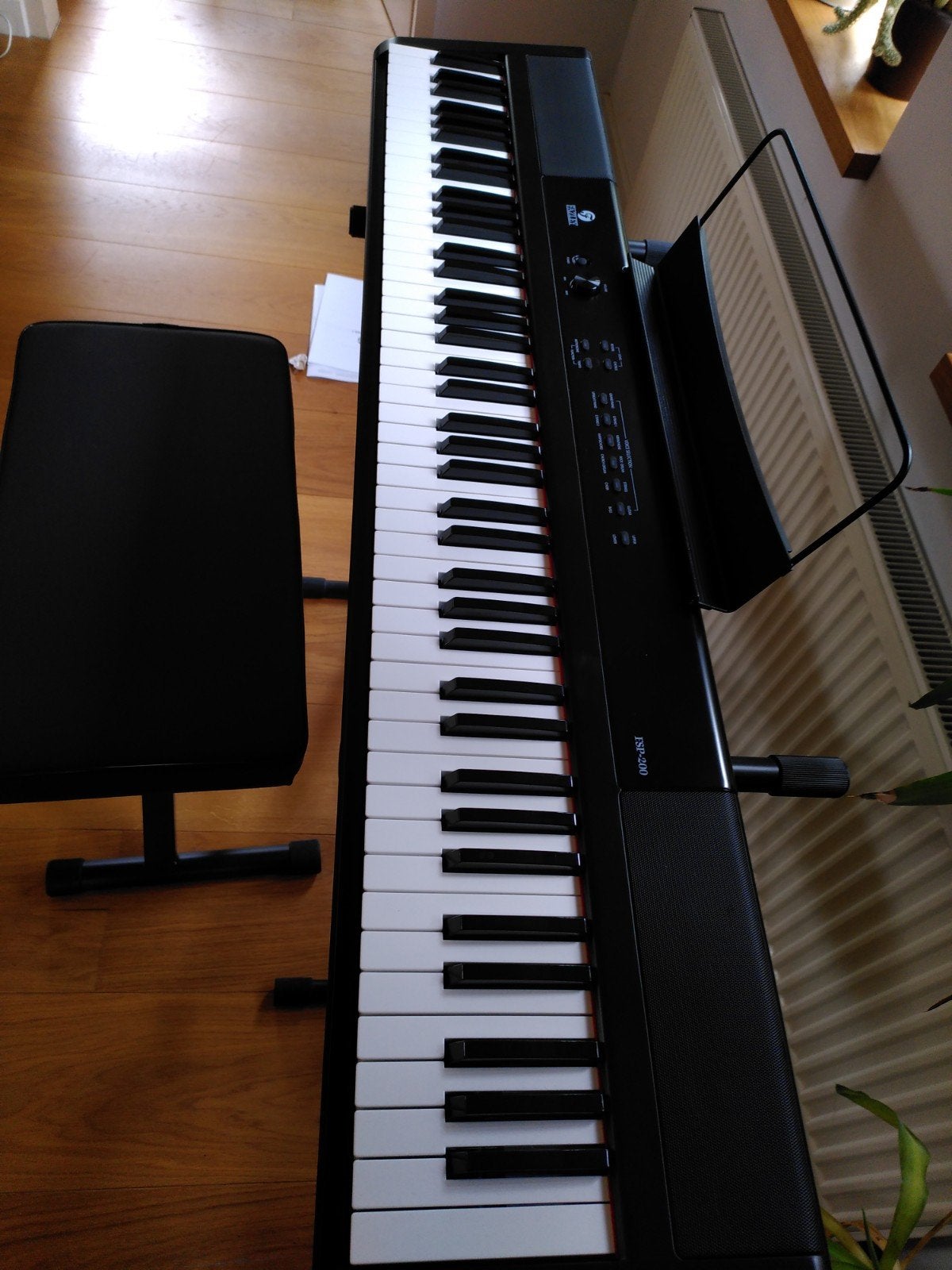 Fazley FSP-200 digitale piano met standaard en kruk, 88 toetsen, Zo goed als nieuw, Midi-aansluiting, Ophalen