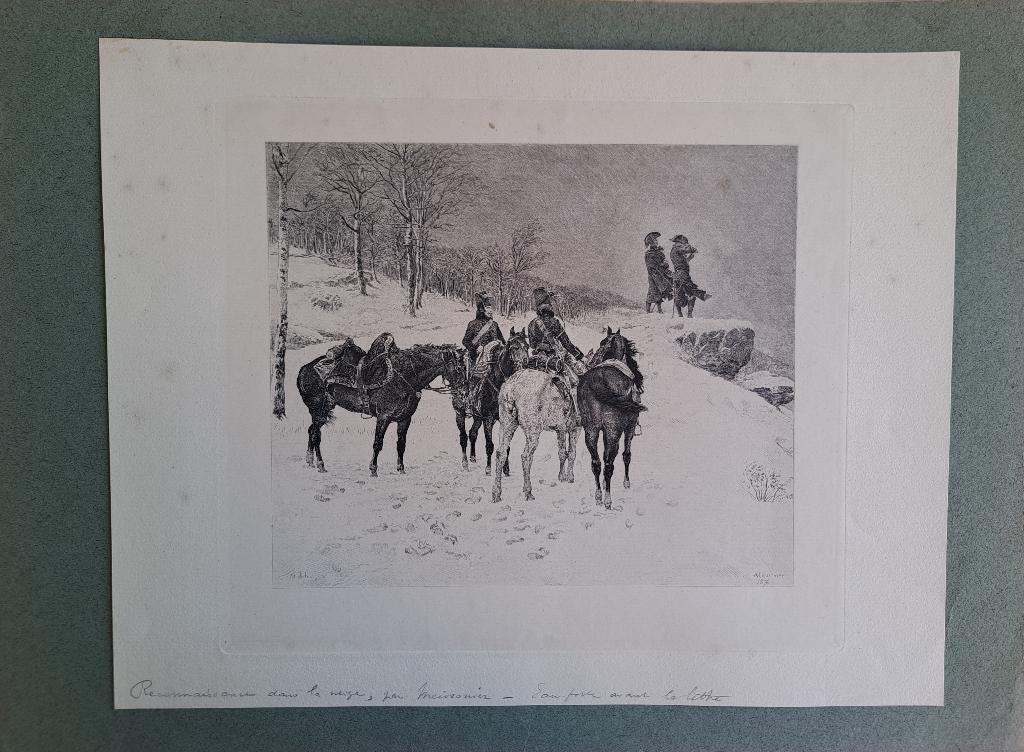 Antieke militaire litho, Antiek en Kunst, Kunst | Litho's en Zeefdrukken, Ophalen of Verzenden