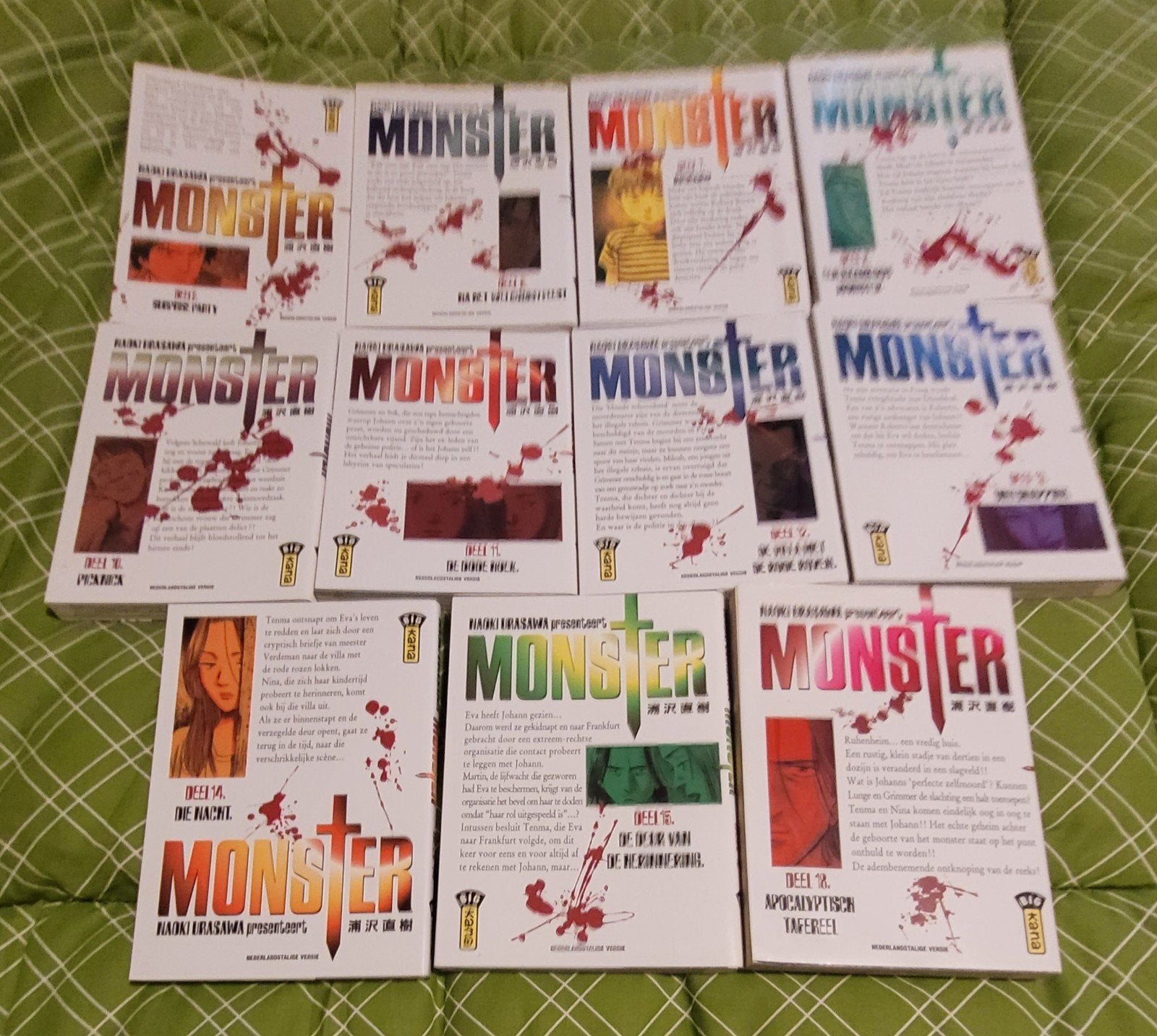 Manga's Monster deel 2, 5, 7, 9 tm 15 en 18 NL, Boeken, Gelezen, Ophalen of Verzenden, Japan (Manga), Meerdere comics