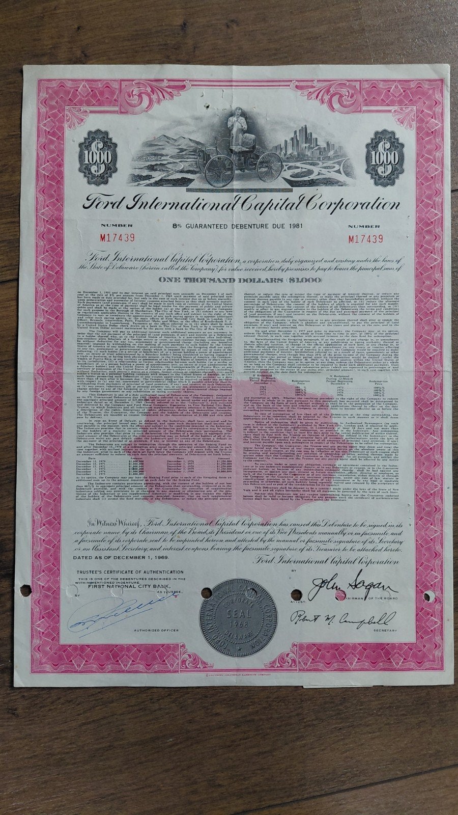 Ford International Aandelencertificaat, Ophalen of Verzenden
