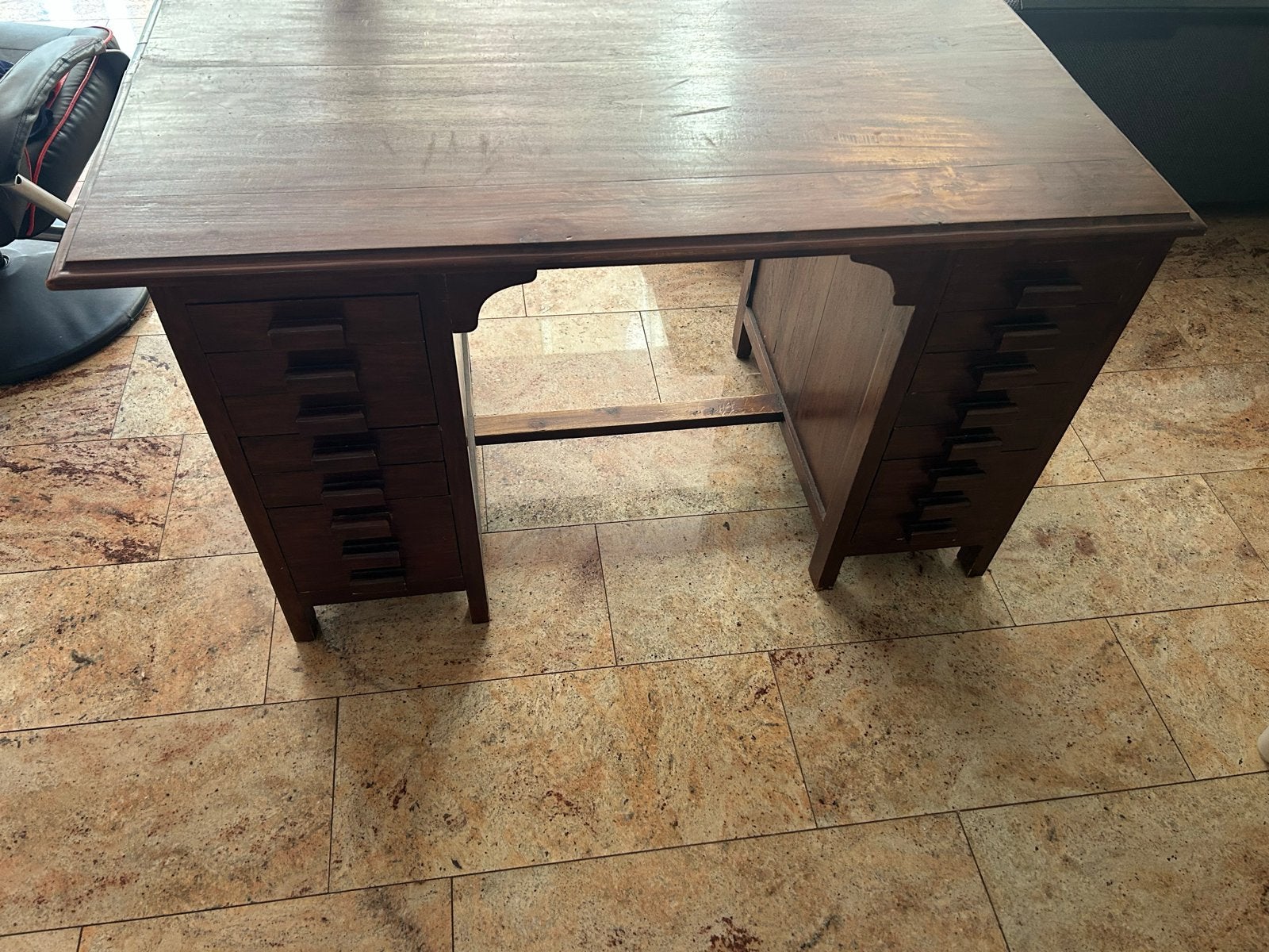 Ouderwets bureau met veel lades en geheime luikjes, Huis en Inrichting, Ophalen, Overige typen, Gebruikt, 70 cm