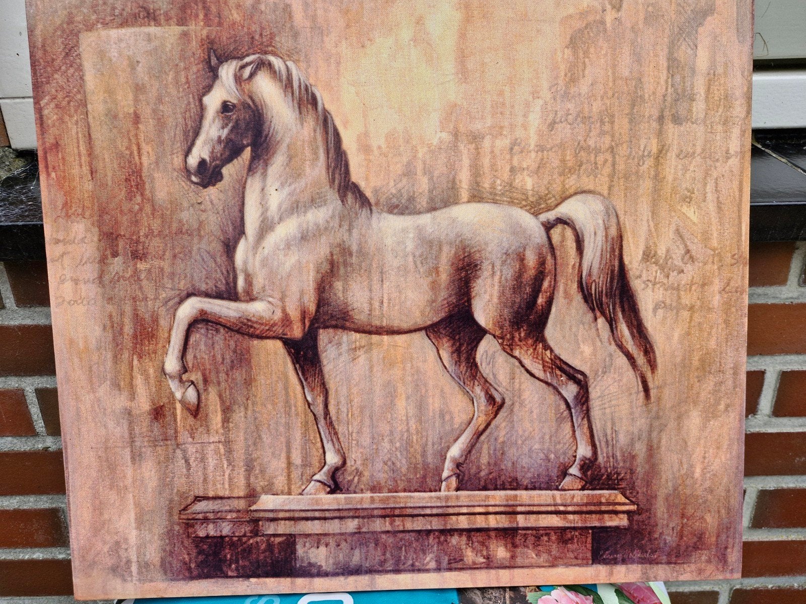 Wanddecoratie paard 48x42 cm, Ophalen of Verzenden, Gebruikt