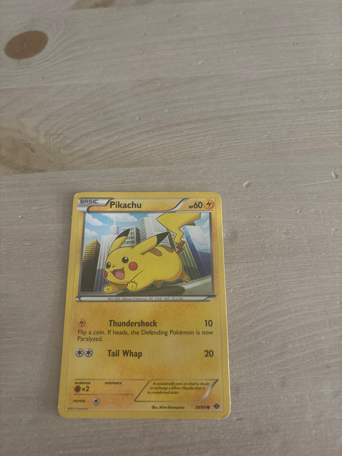 Pikachu Pokémon Kaart - Basic HP60, Hobby en Vrije tijd, Verzamelkaartspellen | Pokémon, Ophalen of Verzenden, Gebruikt, Losse kaart