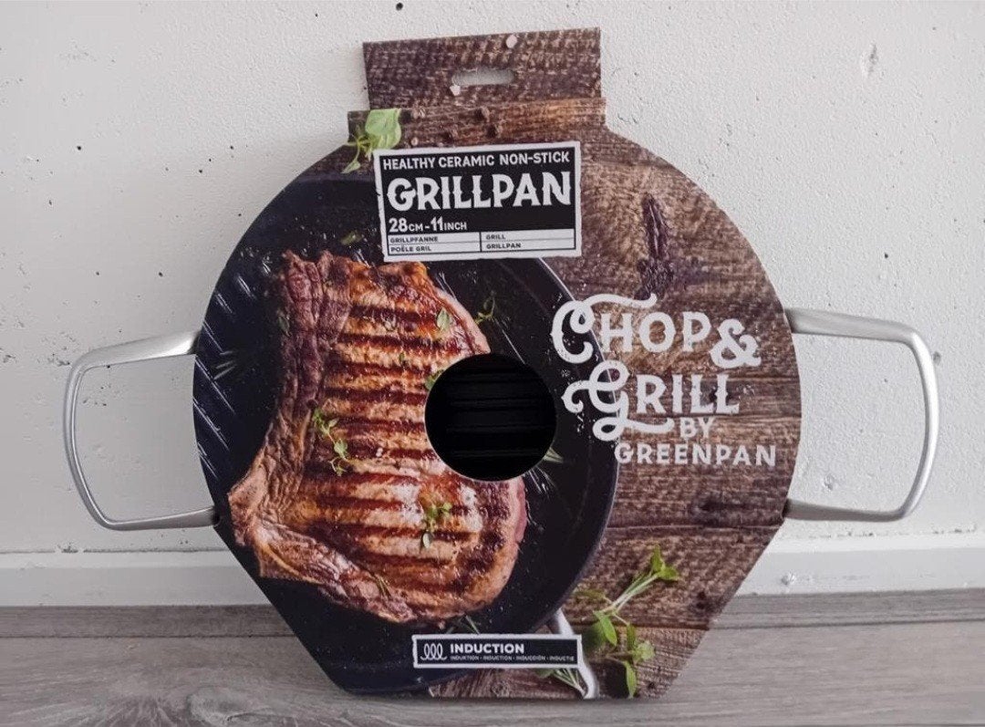 Chop & Grill Grillpan Met Grill Lijnen ( 28 x 11 cm ) Nieuw!, Ophalen, Nieuw, Grill Grillpan