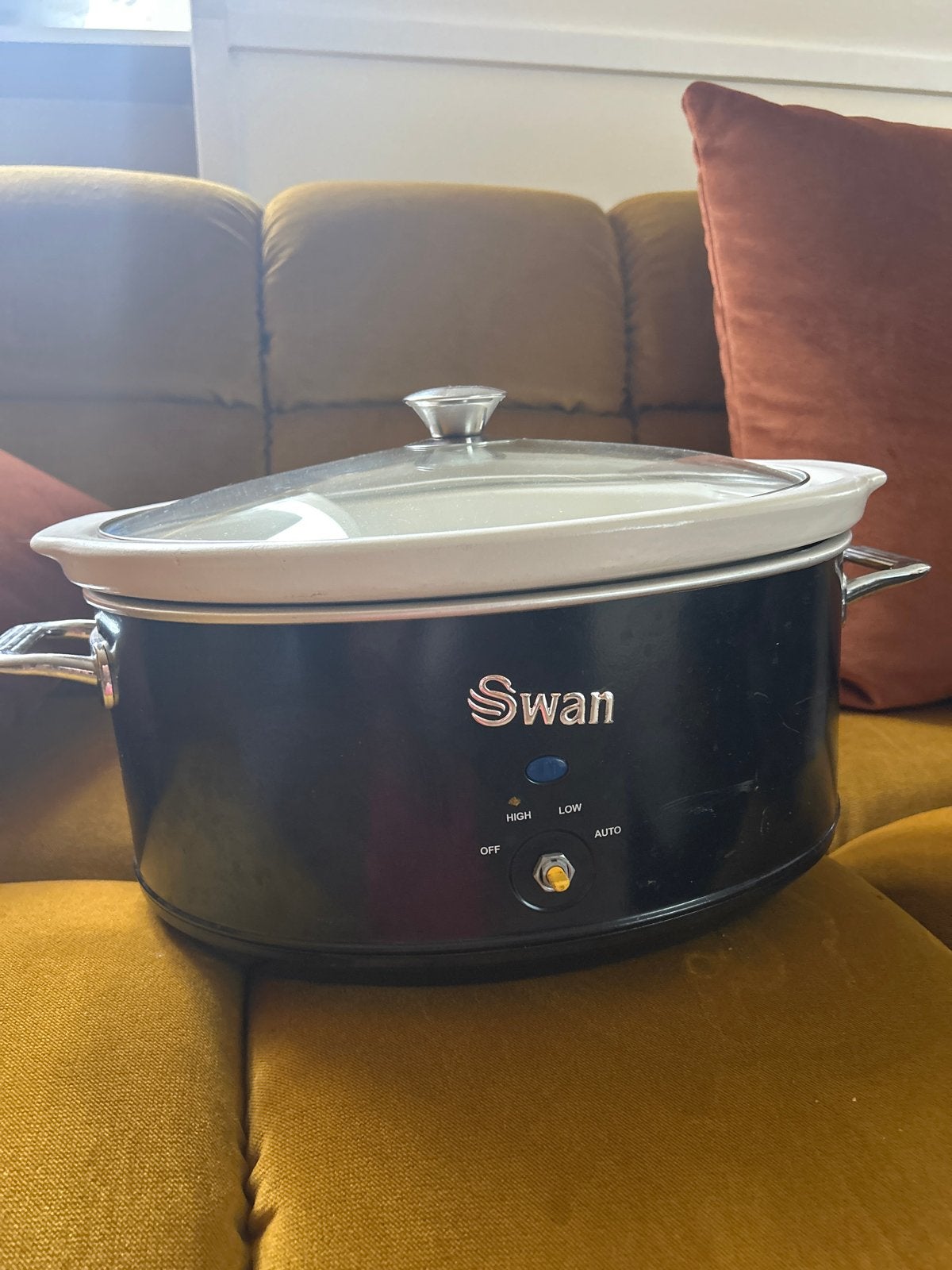 Swan Retro Slowcooker - Zwart, Ophalen, Vaatwasmachinebestendig, Gebruikt