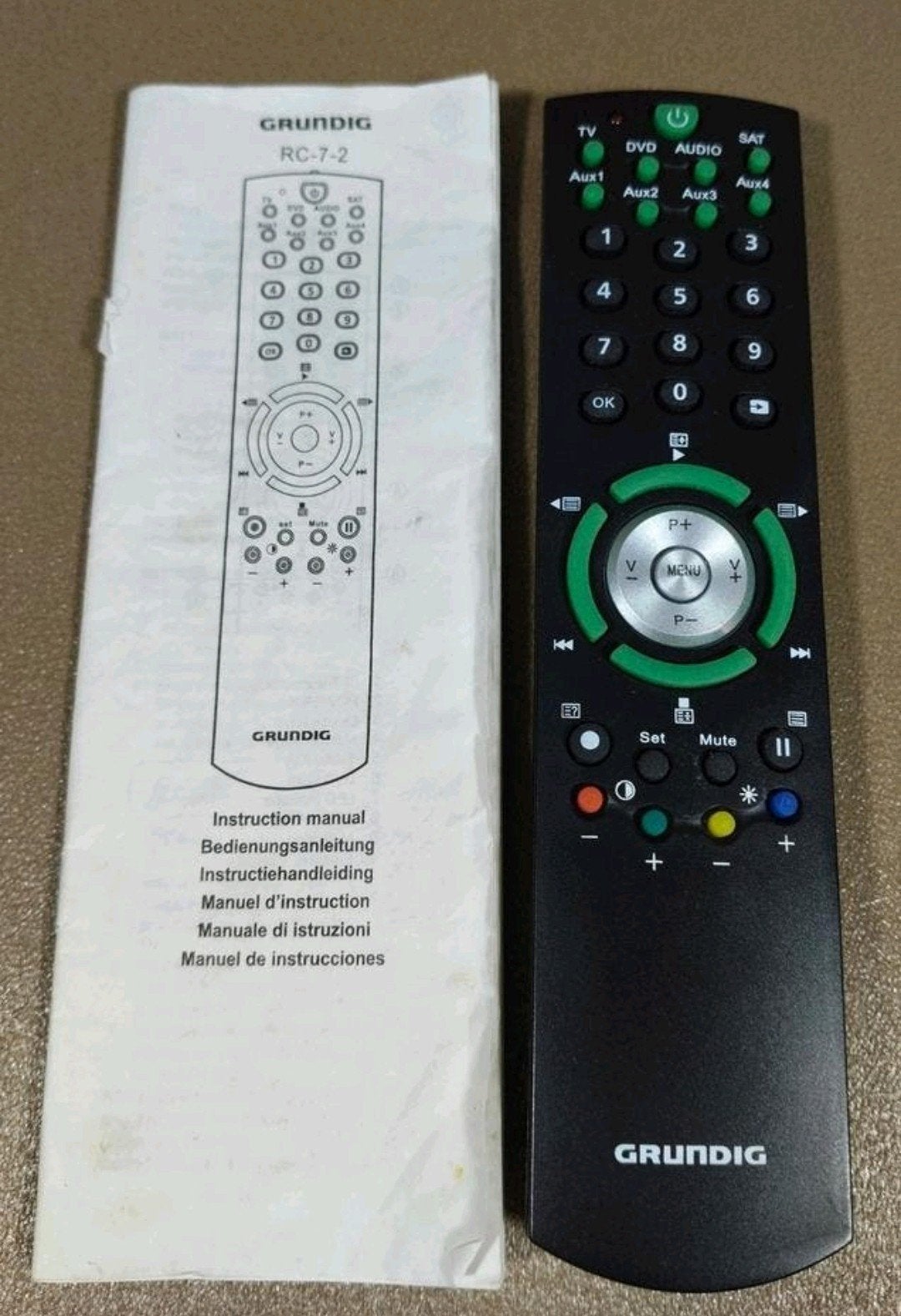 Grundig RC-7-2 Afstandsbediening met Handleiding, Verzenden, Nieuw, Origineel, Tv