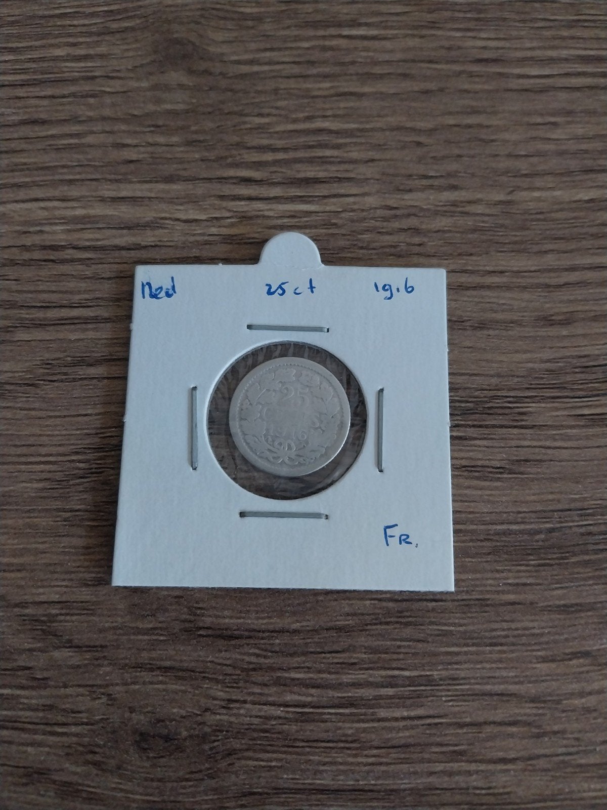 Nederlandse 25 cent munt uit 1916 (Wilhelmina), Postzegels en Munten, Munten | Nederland, Zilver, 25 cent, Ophalen of Verzenden