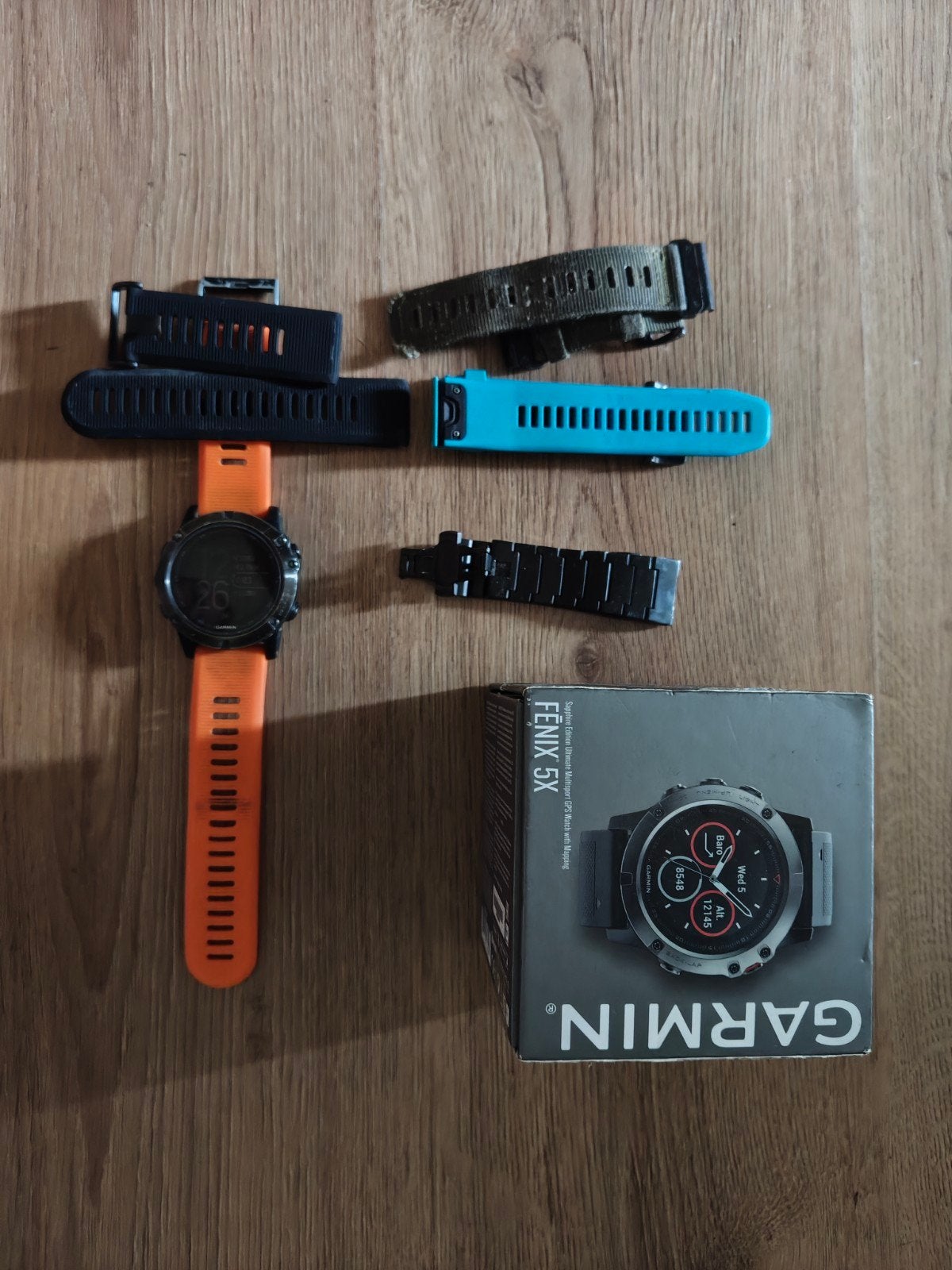 Garmin Fenix 5X, Ophalen, Zo goed als nieuw, Zwart, Android