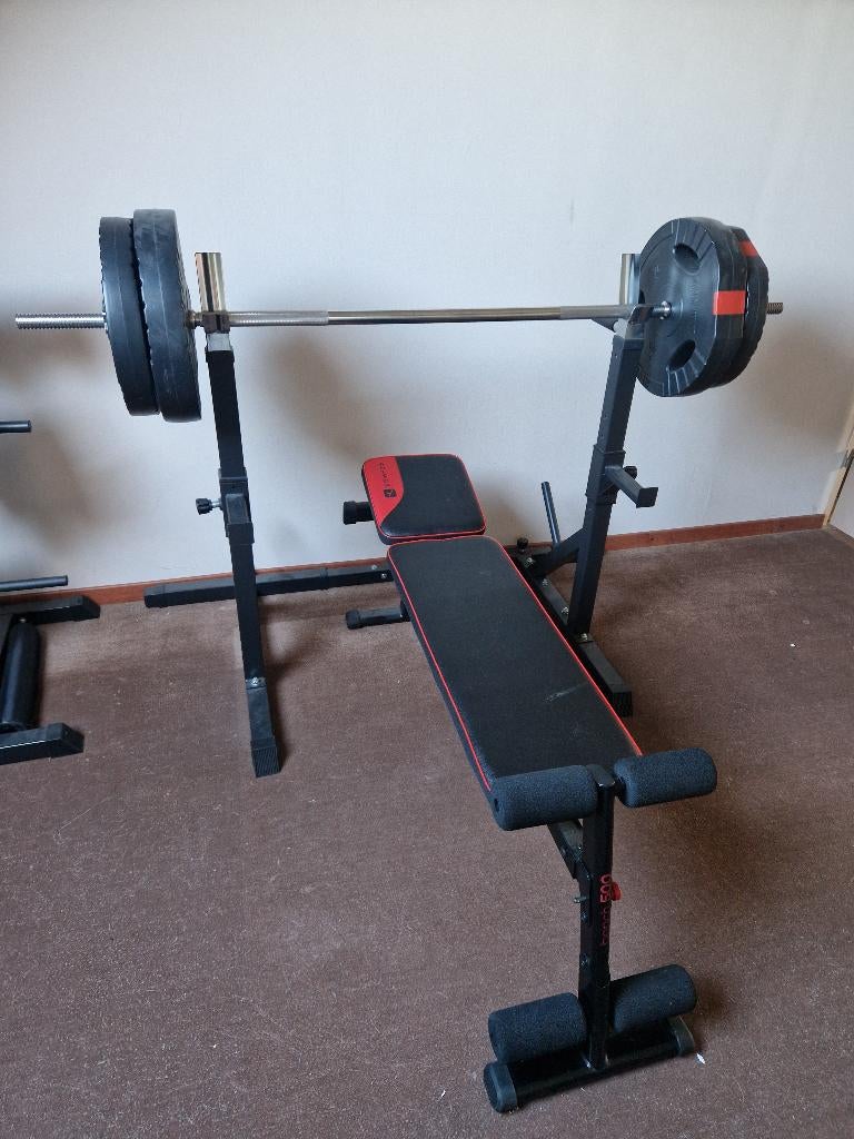 Verstelbaar Squat / Bankdruk Rack, Ophalen, Krachtstation, Zo goed als nieuw, Metaal