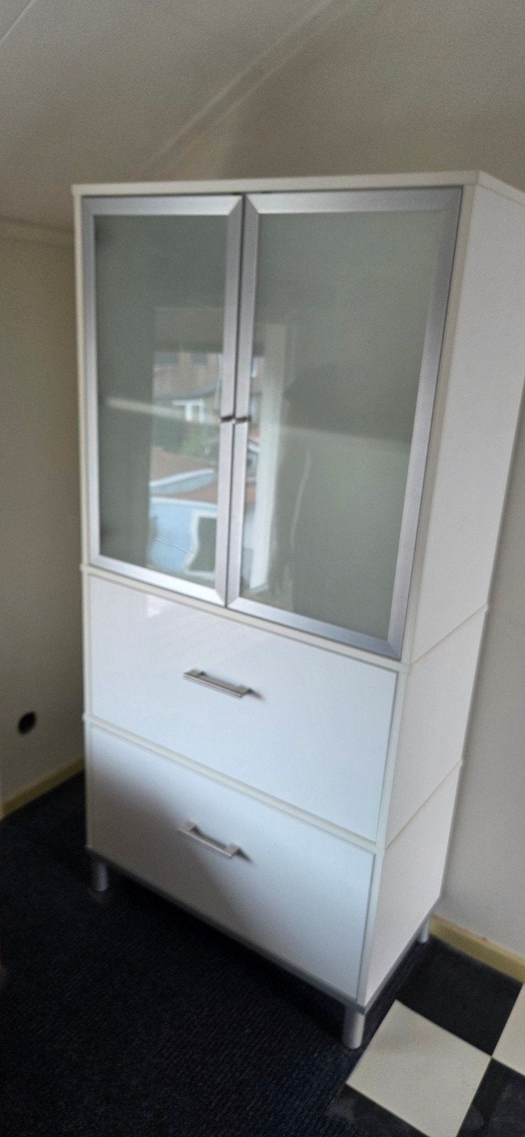 IKEA archiefkast met lades en glazen deuren, Ophalen, Gebruikt, Glas, Meerdere deuren