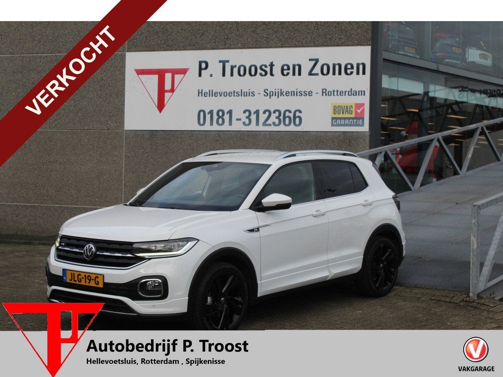 Volkswagen T-Cross 1.0 TSI R-Line Automaat/Navigatie/Apple c, Auto's, Volkswagen, 12 maanden, T-Cross, Gebruikt, Leder en Stof