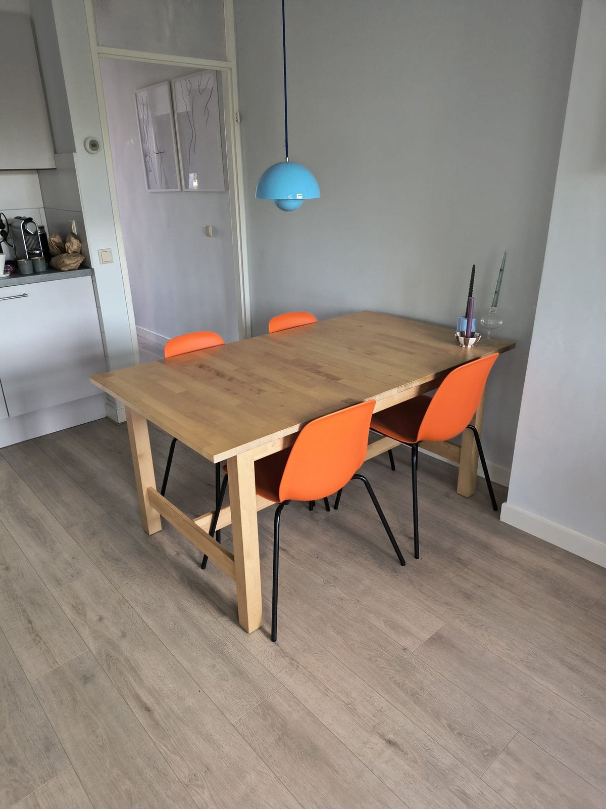 Oranje stoelen, ikea design, Ophalen, Zo goed als nieuw, Ovaal, 50 tot 100 cm
