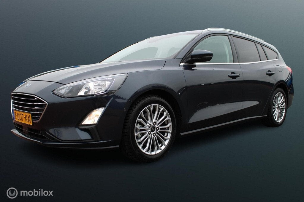 Ford Focus Wagon 1.0 EcoBoost 155 PK Hybrid Titanium X Busin, Auto's, Ford, Stof, Gebruikt, Blauw, Origineel Nederlands